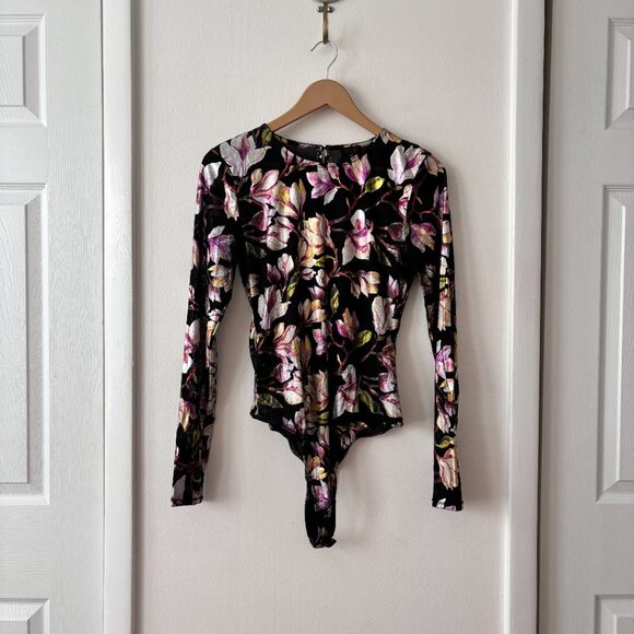 NBD Binx Black Floral Bodysuit - Picture 4 of 10